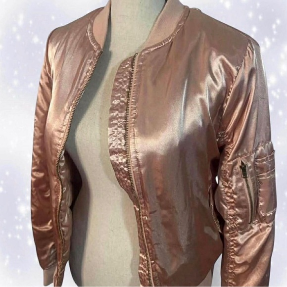 Rue21 Pink Satin Bomber Jacket - Picture 2 of 7